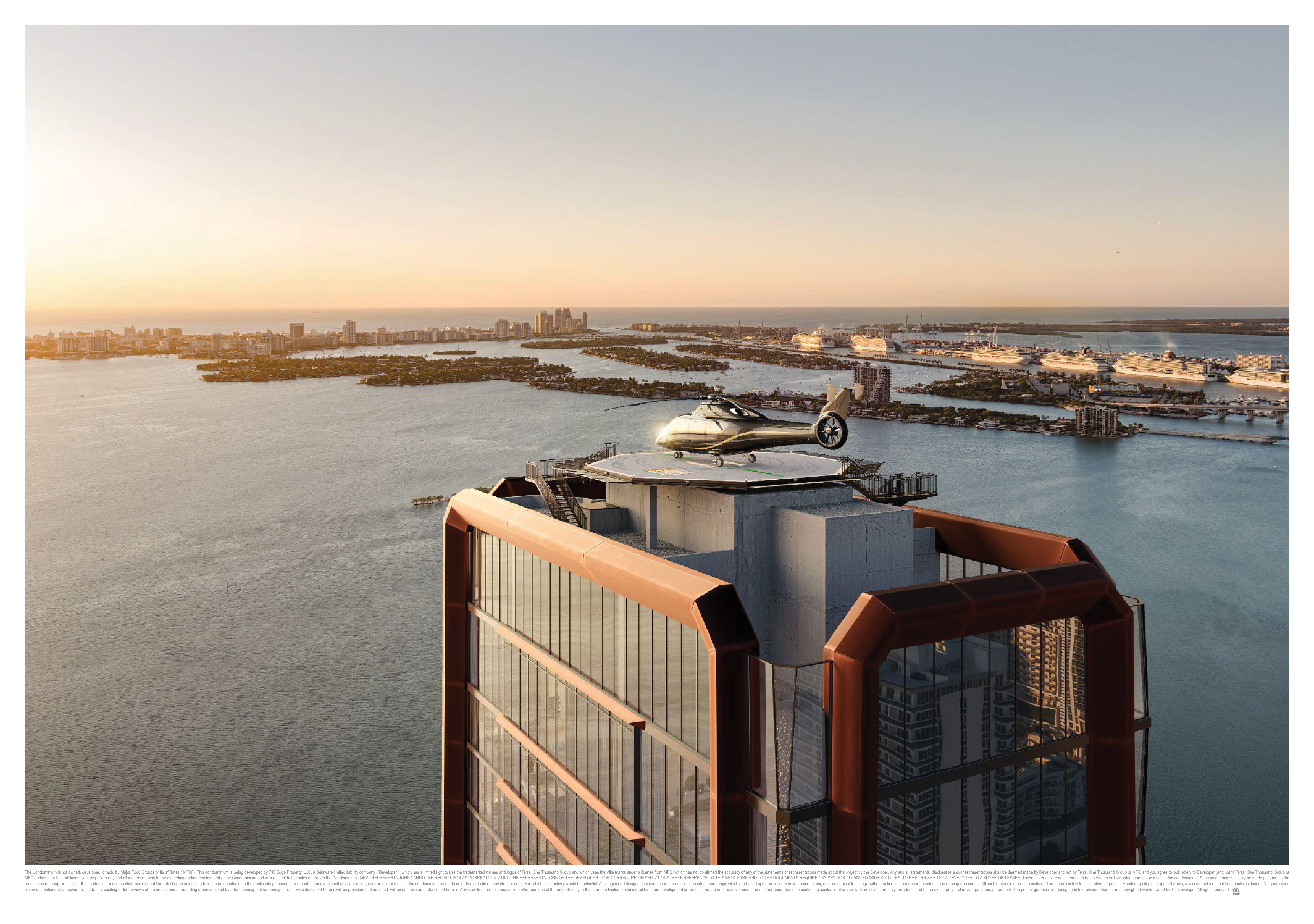 Rooftop helipad at Villa Miami